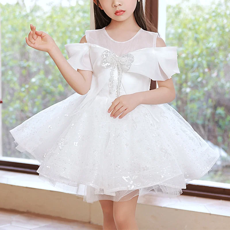 Act Now Little Girl Dress Toddler Ball Gowns White Sequins Bow Strapless Princess Baptism Dress Act Now Little Girl Dress Toddler Ball Gowns White Sequins Bow Strapless Princess Baptism Dress