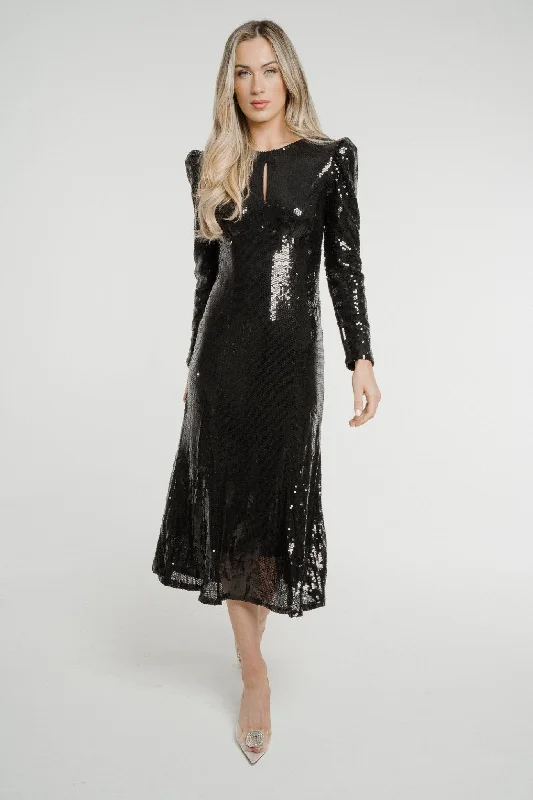 Today's Special Aria Sequin Midi Dress In Black
