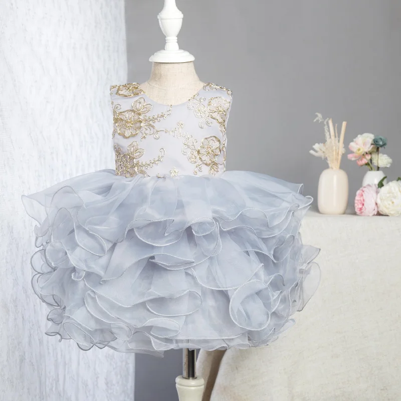 New Arrival Toddler Ball Gowns Girl Round Neck Sleeveless Puffy Mesh Princess Party Cake Dress