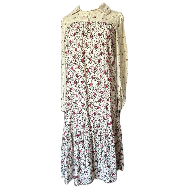 Savings Galore Brushed indian cotton vintage 1970s folky floral day dress by Jaipur Savings Galore Brushed indian cotton vintage 1970s folky floral day dress by Jaipur