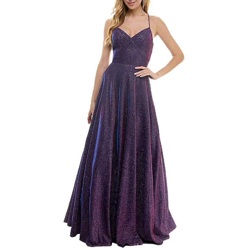 City Studio Womens Juniors Glitter Formal Evening Dress