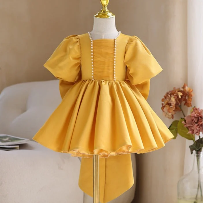 Major Savings Baby Girl Dress Toddler Prom Big Bow Puffy Birthday Puff Sleeves Party Dress