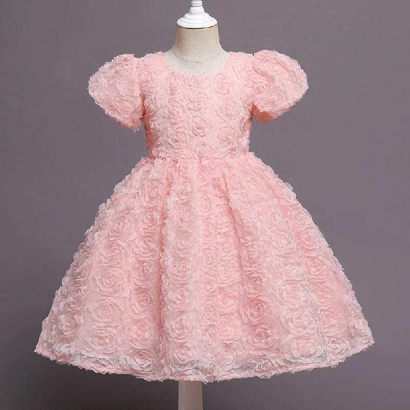 Super Bargain Baby Girl Flowers Puffy Rose Birthday Cake Dress