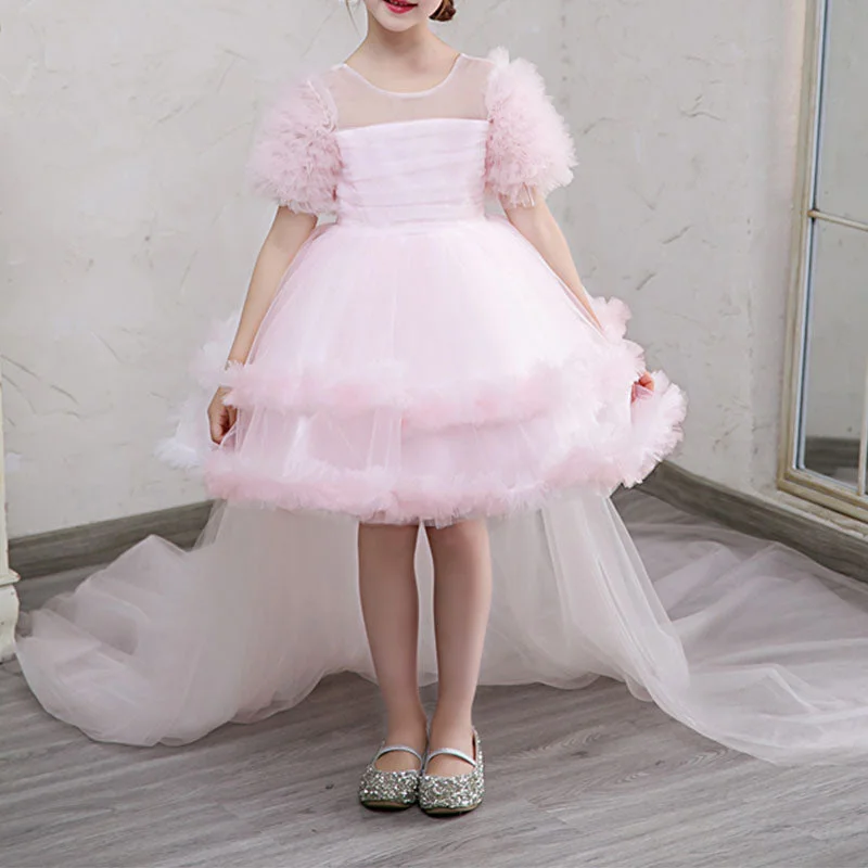 Unmissable Offer Toddler Girl Birthday Party Drss Pink Cake Trailing Princess Dress