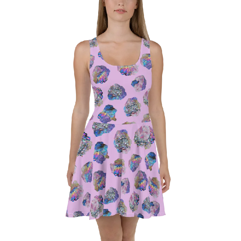 Pastel Crystal Cluster Skater Dress