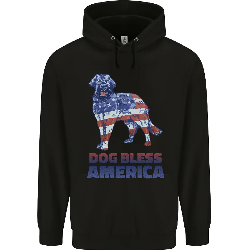 Exclusive Access Dog Bless America USA Mens 80% Cotton Hoodie