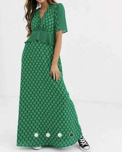 Savings Event Gloria Green Hexagon Dress