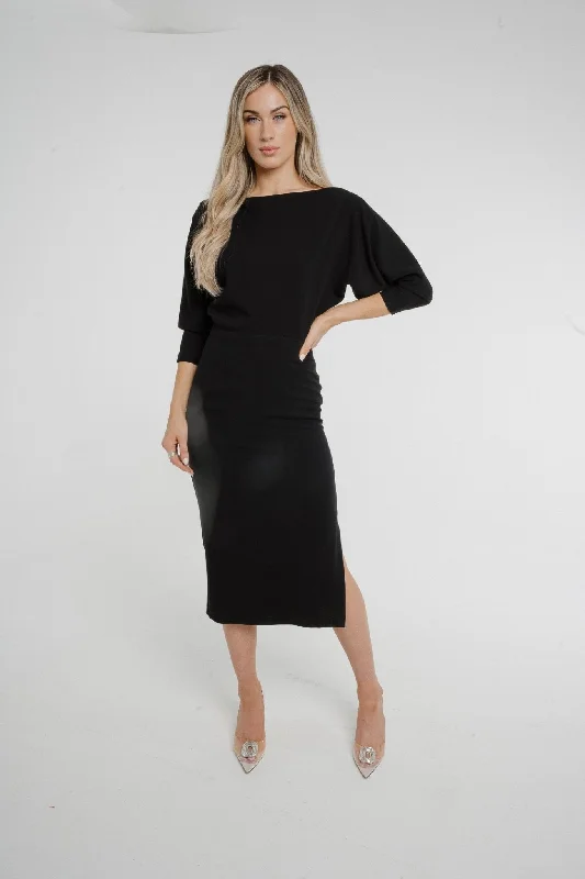 Special Savings Alana Off Shoulder Midi Dress In Black