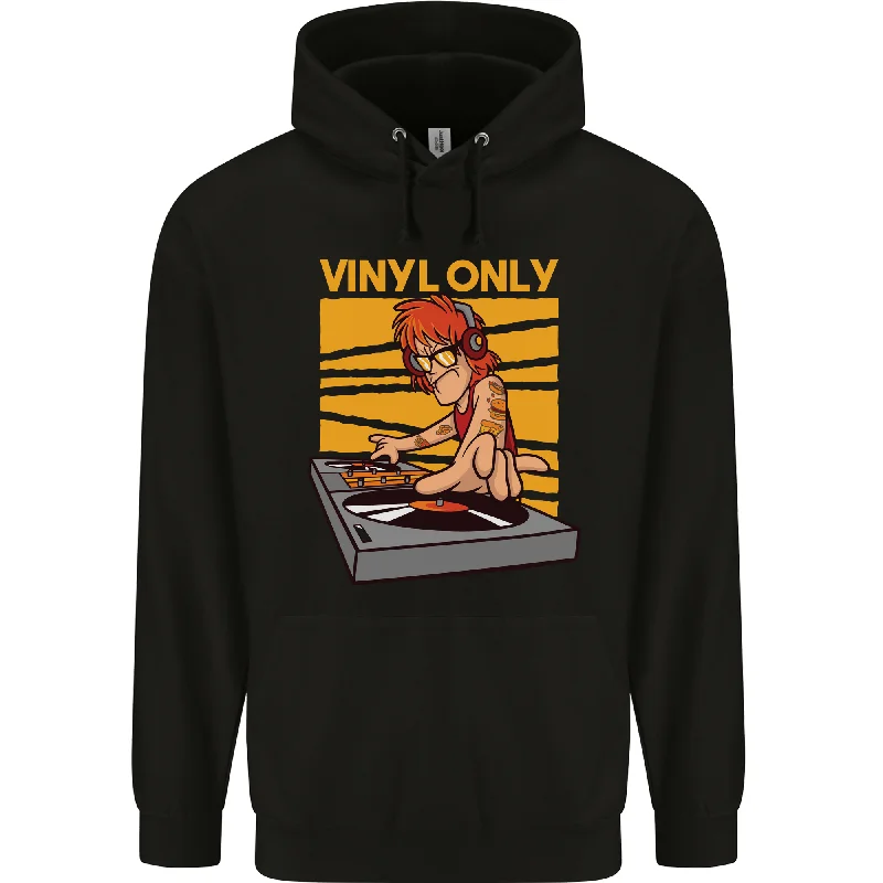 Price Cut DJ Decks Vinyl Only Funny DJing Turntable Mens 80% Cotton Hoodie