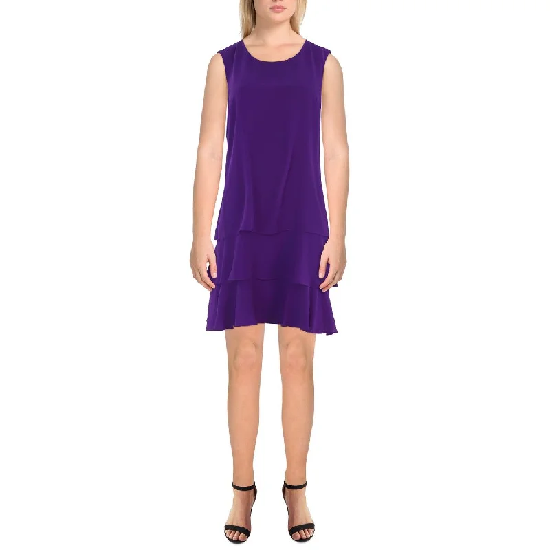 Lauren Ralph Lauren Womens Mini Ruffled Shift Dress