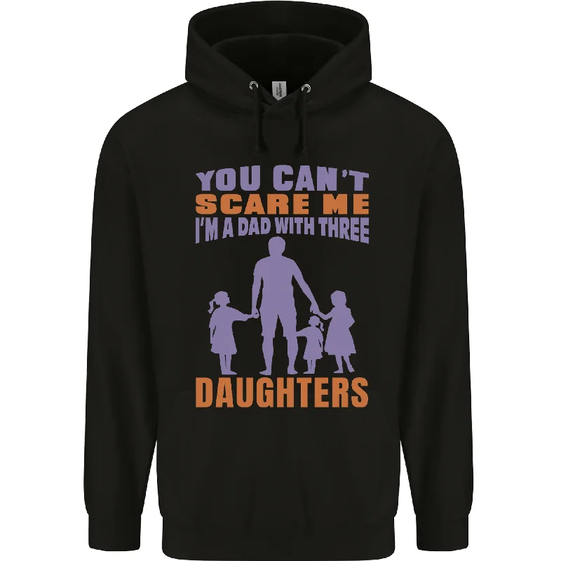 Overstock Sale Dad With Three Daughters Funny Fathers Day Mens 80% Cotton Hoodie