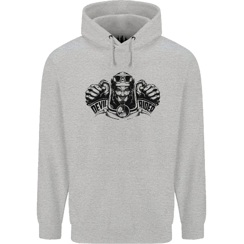 Don’t Miss Out Devil Rider Motorcycle Motorbike Biker Mens 80% Cotton Hoodie