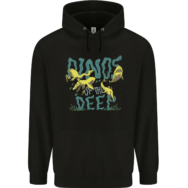 Steals and Deals Dinosaurs of the Deep Megladon Tylosaurus Mens 80% Cotton Hoodie