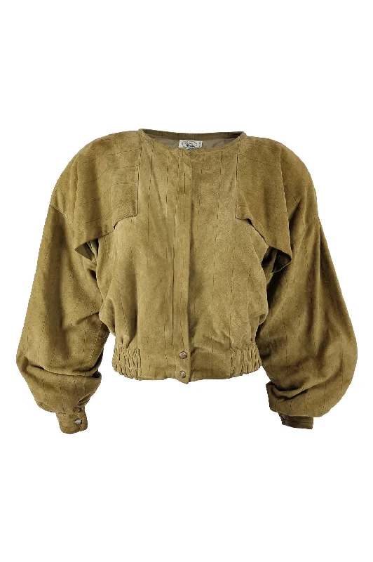 Mega Sale Luisa Martini Vintage Womens Suede Shoulder Padded Jacket, 1980s
