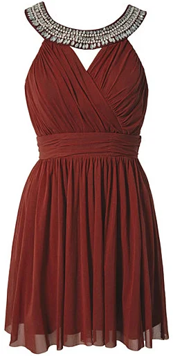 Limited Availability Trim Cross Front Dress Red