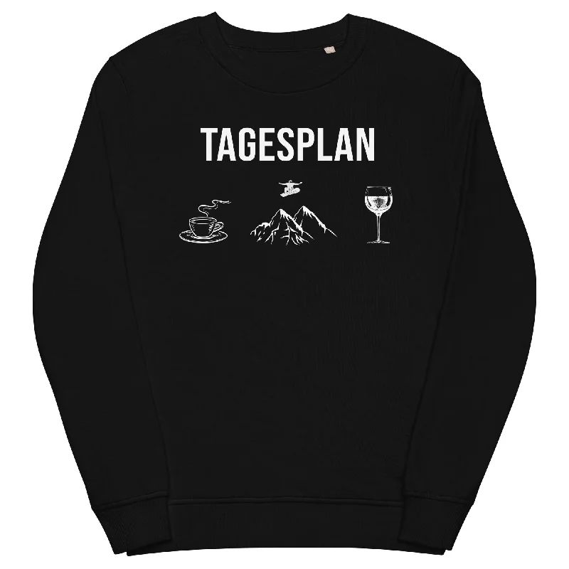 Unmissable Offer Tagesplan Kaffee, Snowboarden und Wein - Unisex Premium Organic Sweatshirt