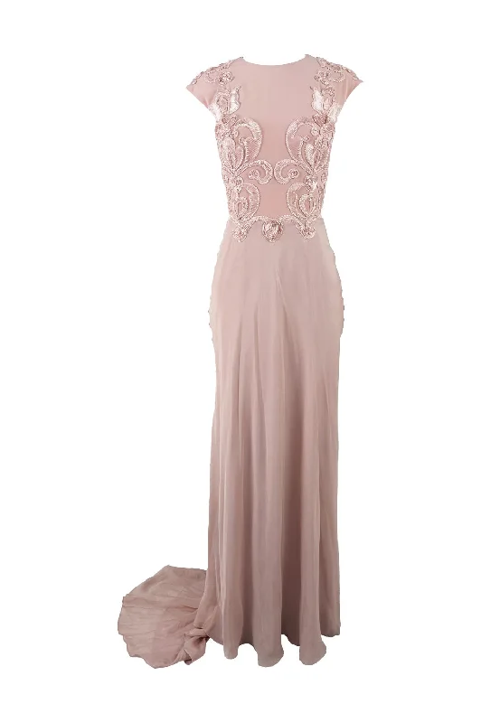 Last Chance David Fielden Vintage Ribbonwork Full Length Evening Gown, 1990s