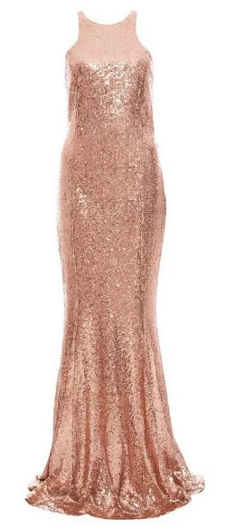 Big Discounts Rose Gold Sequin Maxi Dress