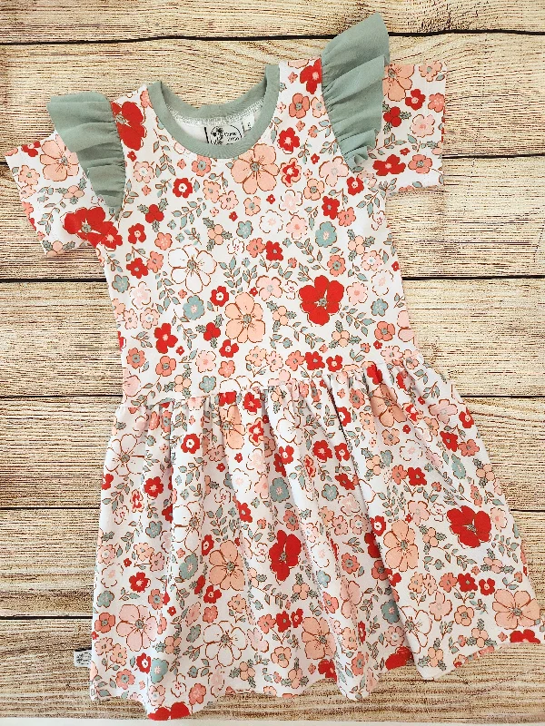 Price Drop Eve Floral Flutter Dress-Pre Order