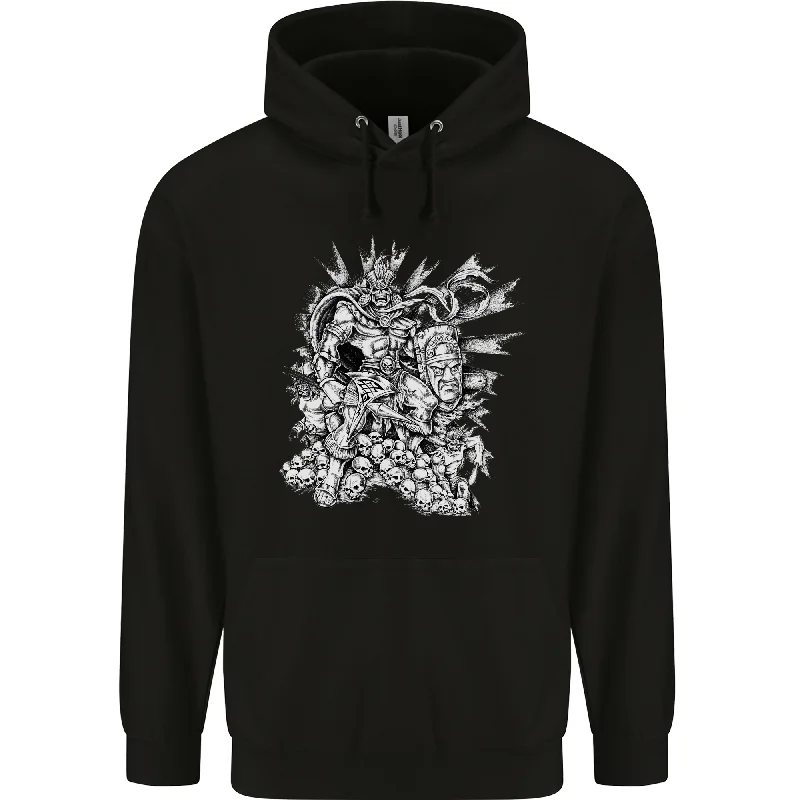 Unmissable Offer Inca Warrior Skull Gym Martial Arts MMA Axe Mens 80% Cotton Hoodie