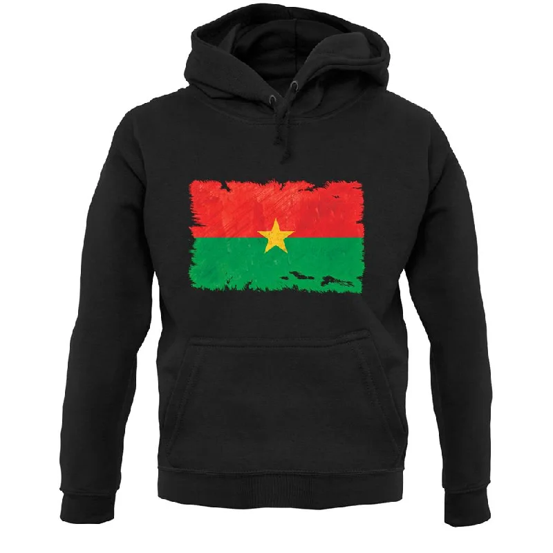 Deal Zone Burkina Faso Grunge Style Flag Unisex Hoodie