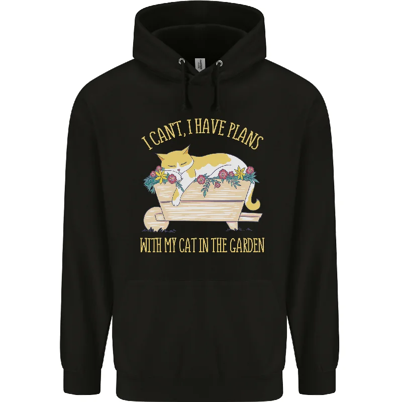 The Best Prices I Have Plans With My Cat in the Garden Gardening Mens 80% Cotton Hoodie
