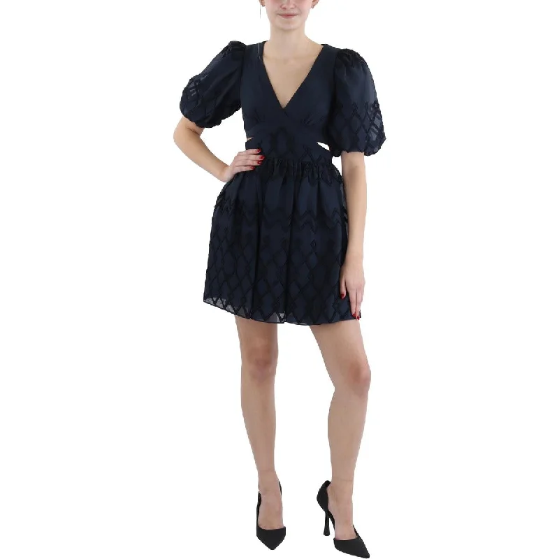 ML Monique Lhuillier Womens Cut Out Above Knee Cocktail And Party Dress