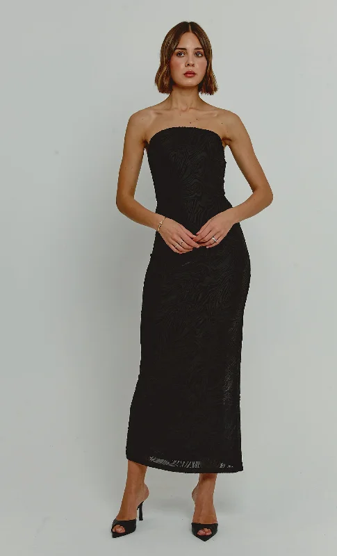 Deal of the Week Black Burnout Mesh Bandeau Dress