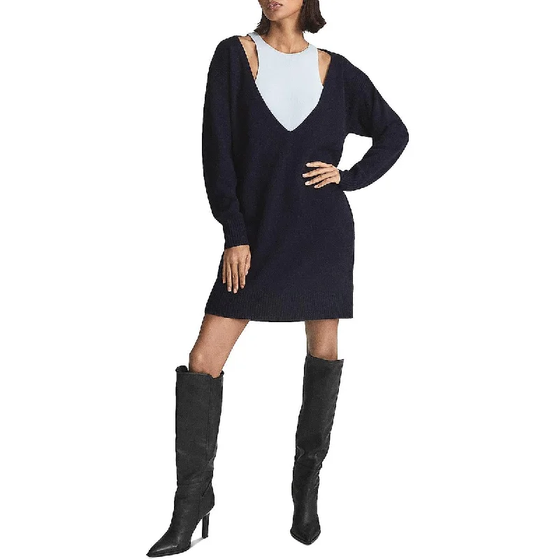Get It Before It’s Gone Reiss Womens Wool Blend Mini Sweaterdress