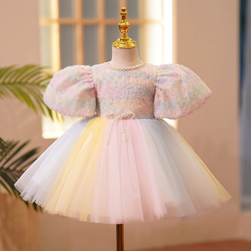 Price Fest Girl Christmas Dress Baby Girl Birthday Party Dress Toddler Summer Rainbow Pink Cake Princess Dress Girls Pageant Dresses