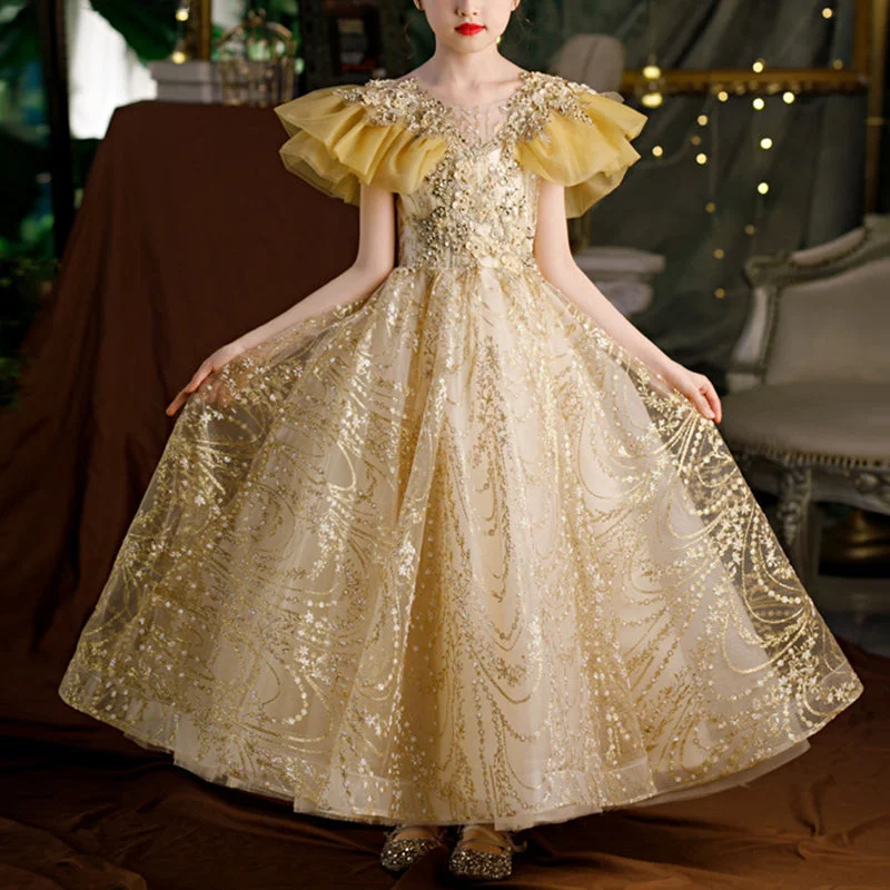 Hurry In Flower Girl Dress Children Summer Sequin Puffy Princess Cake Pageant Dress Hurry In Flower Girl Dress Children Summer Sequin Puffy Princess Cake Pageant Dress