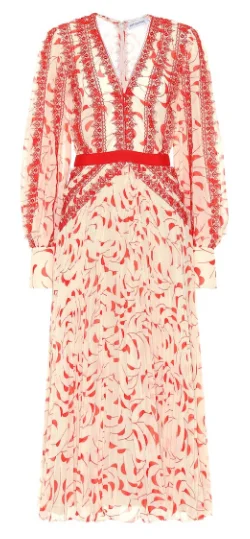 Clearance Event Red Scattered Midi Dress