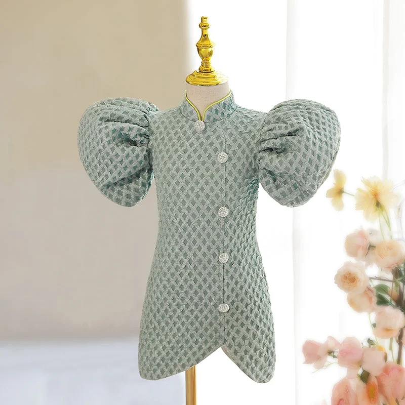 Limited Time Offer Baby Girl Lantern Dress Toddler Sleeve Birthday Party Plaid Dress