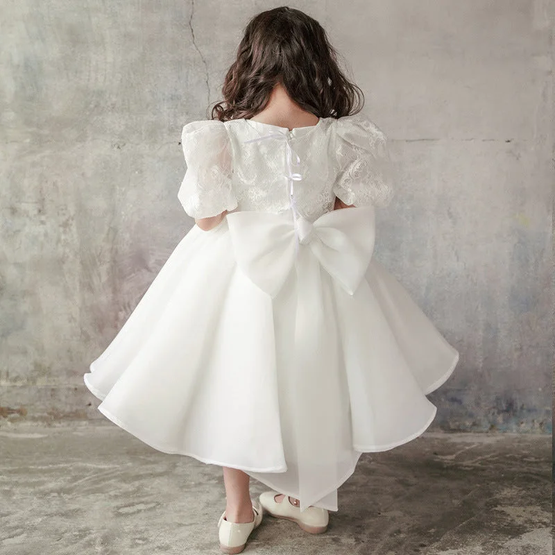 Crazy Deals Baptism Dresses Baby Girl White Birthday Party Bow Puffy Princess Dress