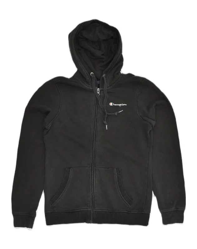 Unbeatable Prices CHAMPION Womens Zip Hoodie Sweater UK 10 Small Black Cotton