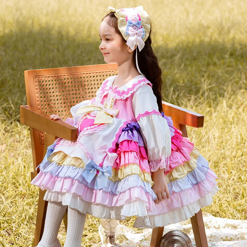 Today’s Deal Toddler Ball Gowns Girl Party Multicolor Lolita Elegant Velvet Puffy Princess Dress
