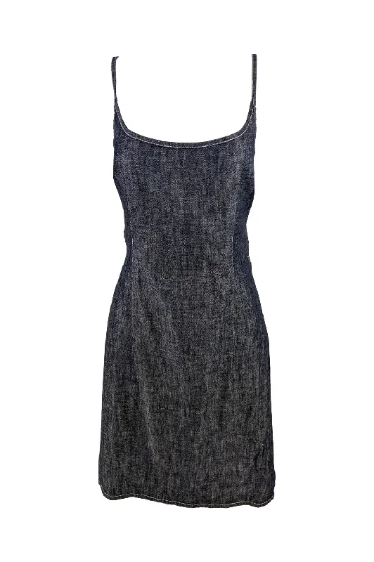 Lowest Prices Versace Jeans Couture Vintage Dark Blue Denim Backless Dress, 1990s