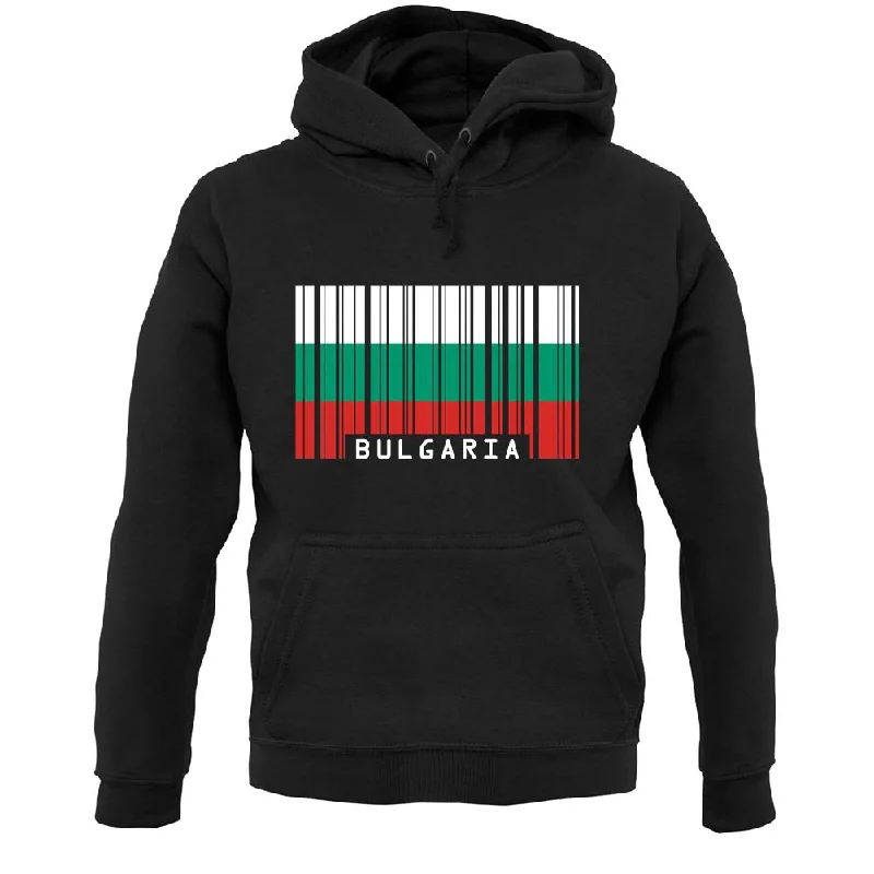 Mega Deal Bulgaria Barcode Style Flag Unisex Hoodie