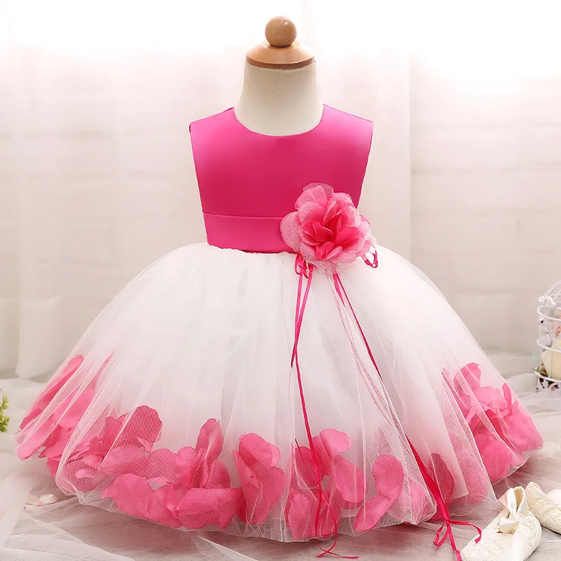 Factory Direct Sale Girl Christmas Dress Baby Girl Princess Dress Toddler Sweet Round Neck Flower Girl Birthday Party Dress
