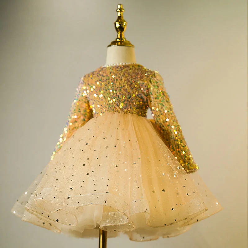 Clearance Items Little Girl Dress Girl Gold Formal Birthday Party Sequin Super Fairy Puffy Princess Dress Clearance Items Little Girl Dress Girl Gold Formal Birthday Party Sequin Super Fairy Puffy Princess Dress