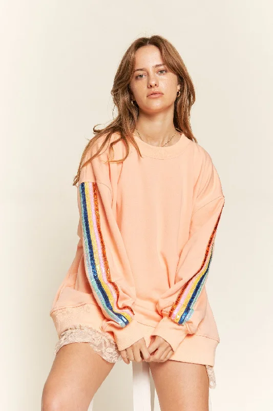 Jade by Jane Loose Fit Rainbow Sequined Sweatshirt