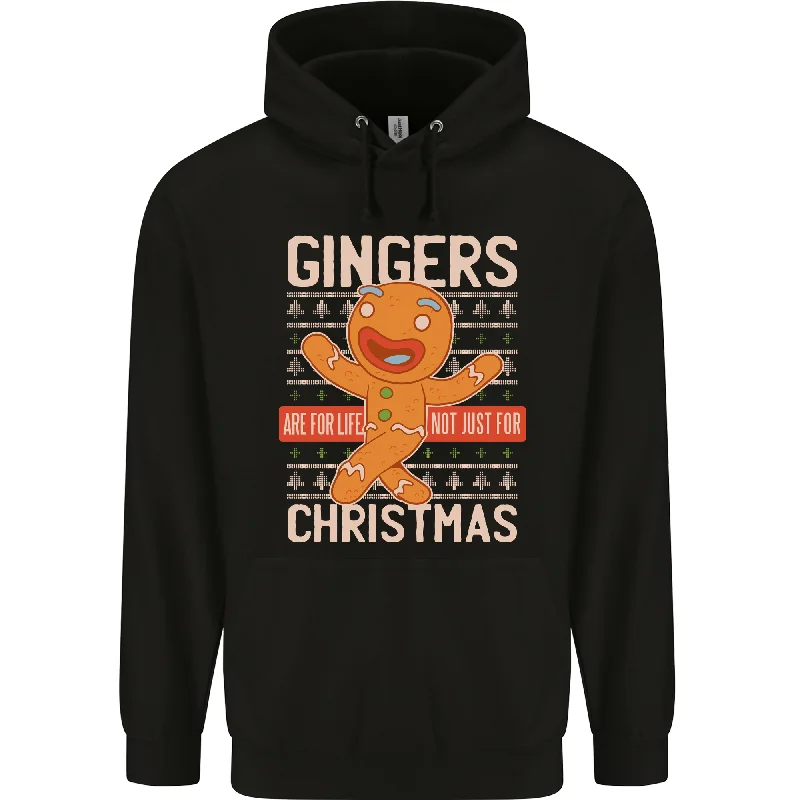 Final Clearance Gingers Are for Life Not Just for Christmas Mens 80% Cotton Hoodie
