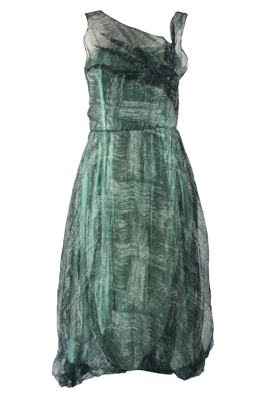 Savings Galore Vintage Metallic Green Bubble Hem Evening Dress, A/W 2004