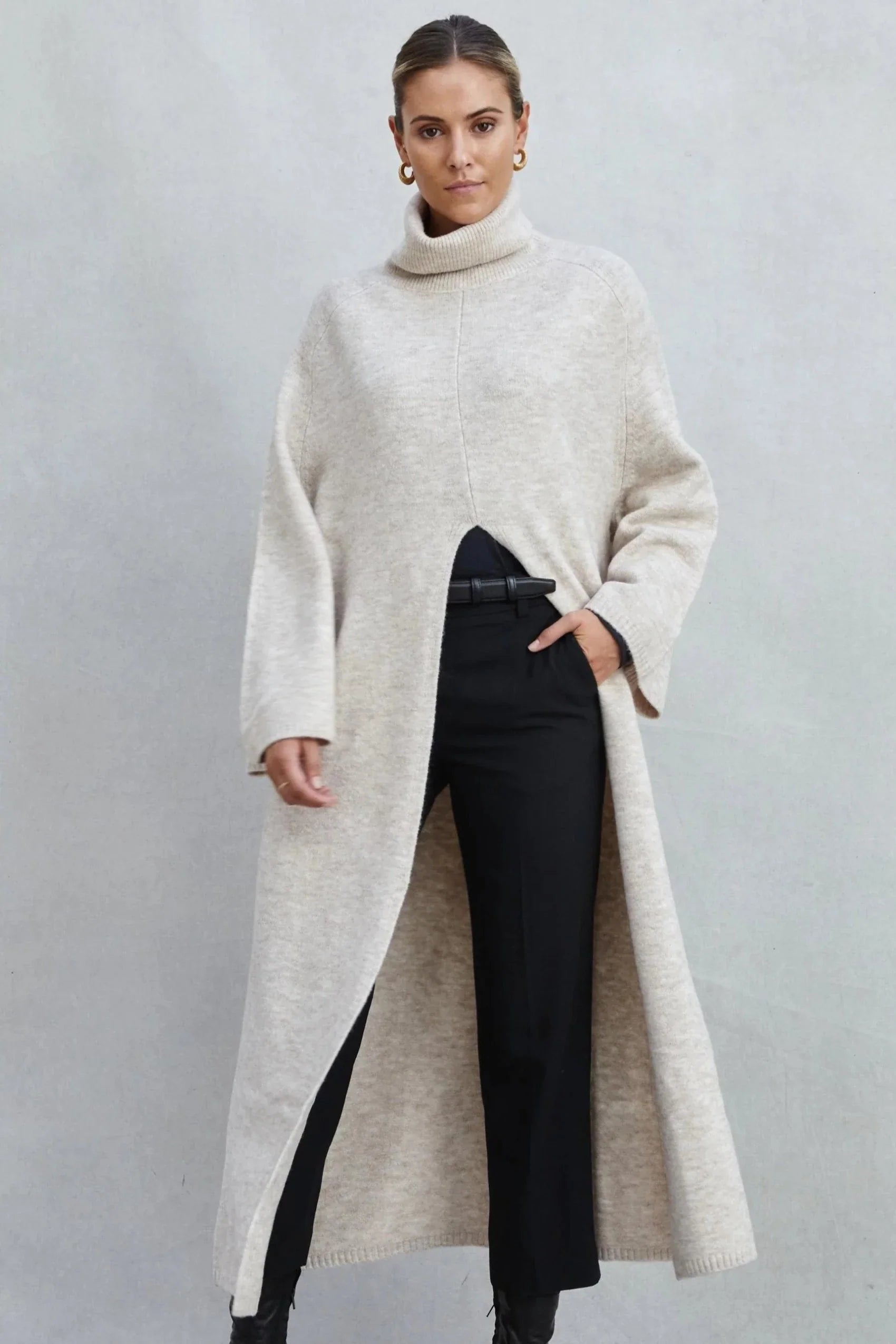 Shop and Save Charli Vivienne Sweater Dress In Sand