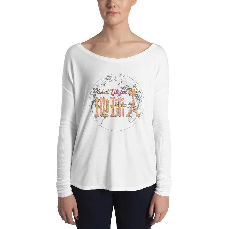 Price Drop Diquiren Global Citizen (Front) - Ladies' Flowy Long Sleeve Tee
