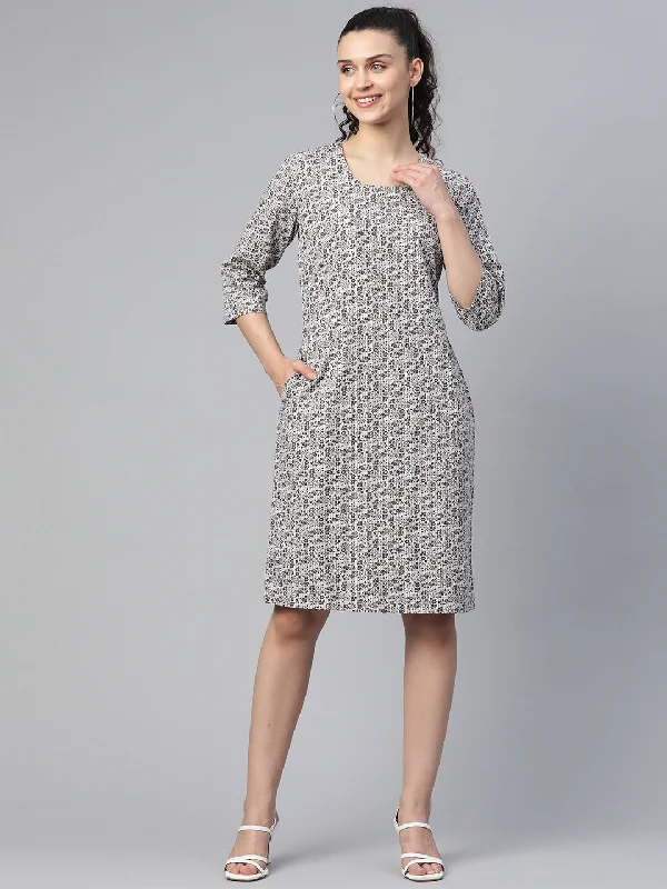 Seasonal Clearance Cotton Floral Print Dress - Brown