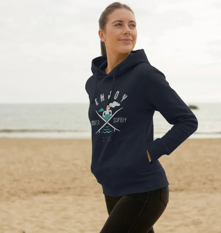 Special Promotion RLSS UK | Surf Design Women's Hoodie | 100% Organic Cotton Hooded Sweatshirt for Ladies