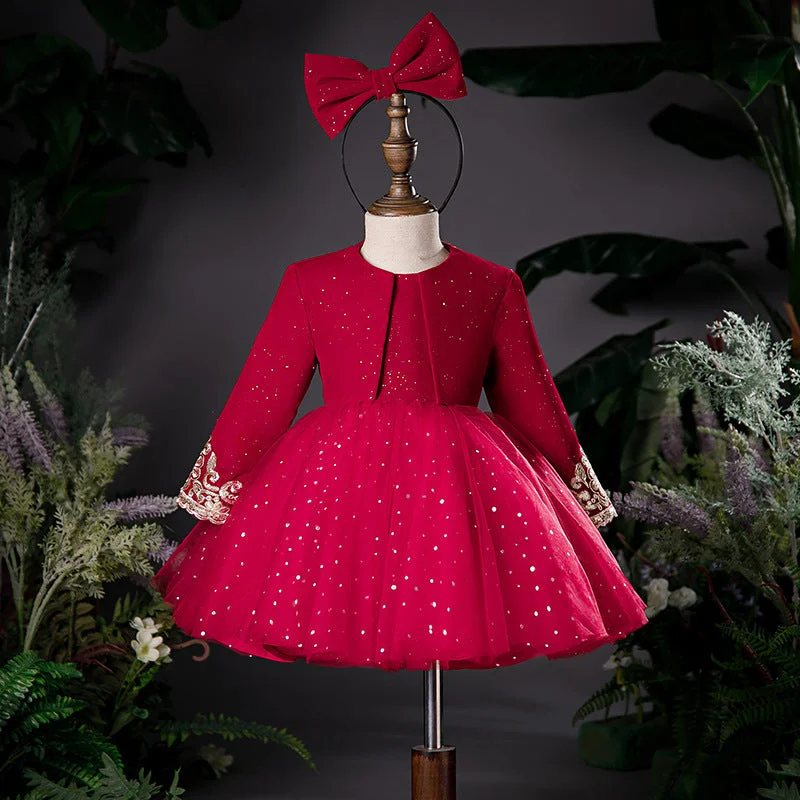 Closeout Baby Girl Christmas Dresses Girl Red Fine Glitter Fluffy Birthday Party Formal Dress Closeout Baby Girl Christmas Dresses Girl Red Fine Glitter Fluffy Birthday Party Formal Dress