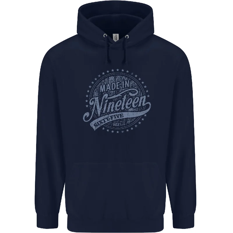 Savings Alert Distressed 59th Birthday Made In 1965 Mens 80% Cotton Hoodie Navy Blue