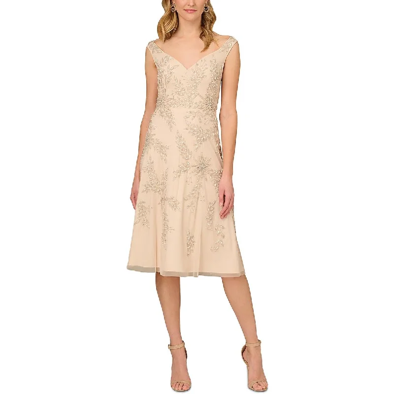 Aidan Mattox Womens Knee-Length Embellished Cocktail And Party Dress